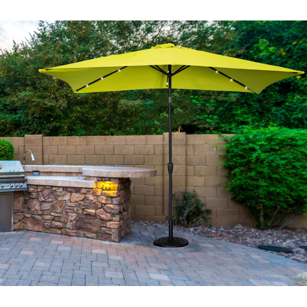 Arlmont & Co. LED SOLAR RECTANGLE PATIO UMBRELLA Wayfair